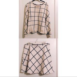 Geometric Sweater & Skirt Set